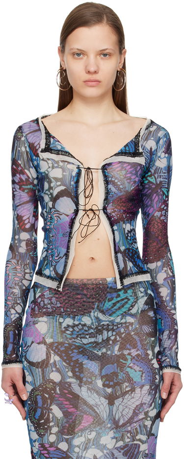 Majica bez rukava Jean Paul Gaultier Gaultier Butterfly Print Tie Cardigan Plava | 24/25-F-CD006-T545-5090, 0