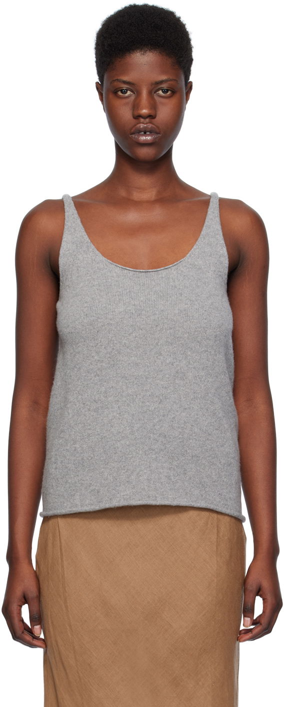 Majica bez rukava Baserange Sleeveless Ribbed Tank Top Siva | KNRT-RC-SP24