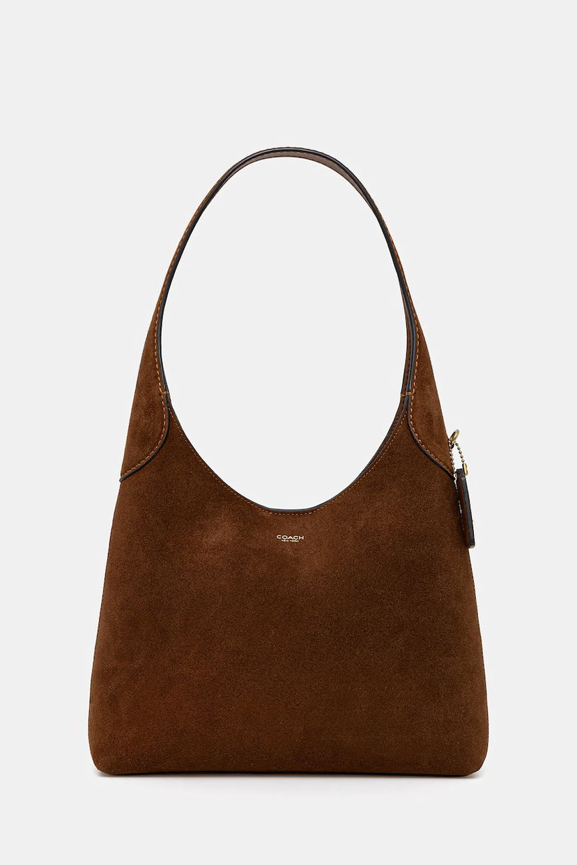 Ručna torbica Coach Coach Brooklyn Suede Shoulder Bag Smeđa | CW637