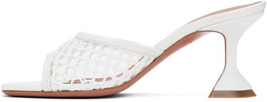 Njega cipela Amina Muaddi Amina Muaddi Lupita Net 70 Heeled Sandals Bijela | LUPITA NET 70, 2