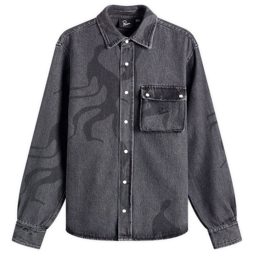 Košulja By Parra Parra Stalkers Denim Shirt, Size Large Siva | 53130-GRY