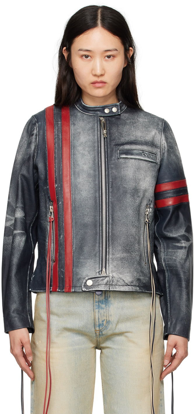 Jakna Eytys EYTYS Damon Leather Jacket Tamnoplava | A335001