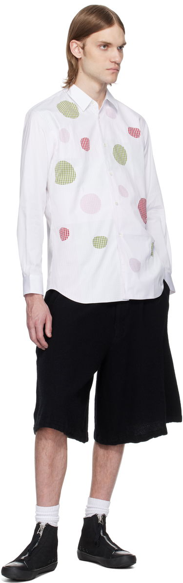 Košulja Comme des Garçons Comme des Garçons Cotton Poplin Check Appliqué Shirt Bijela | FO-B007-051, 3