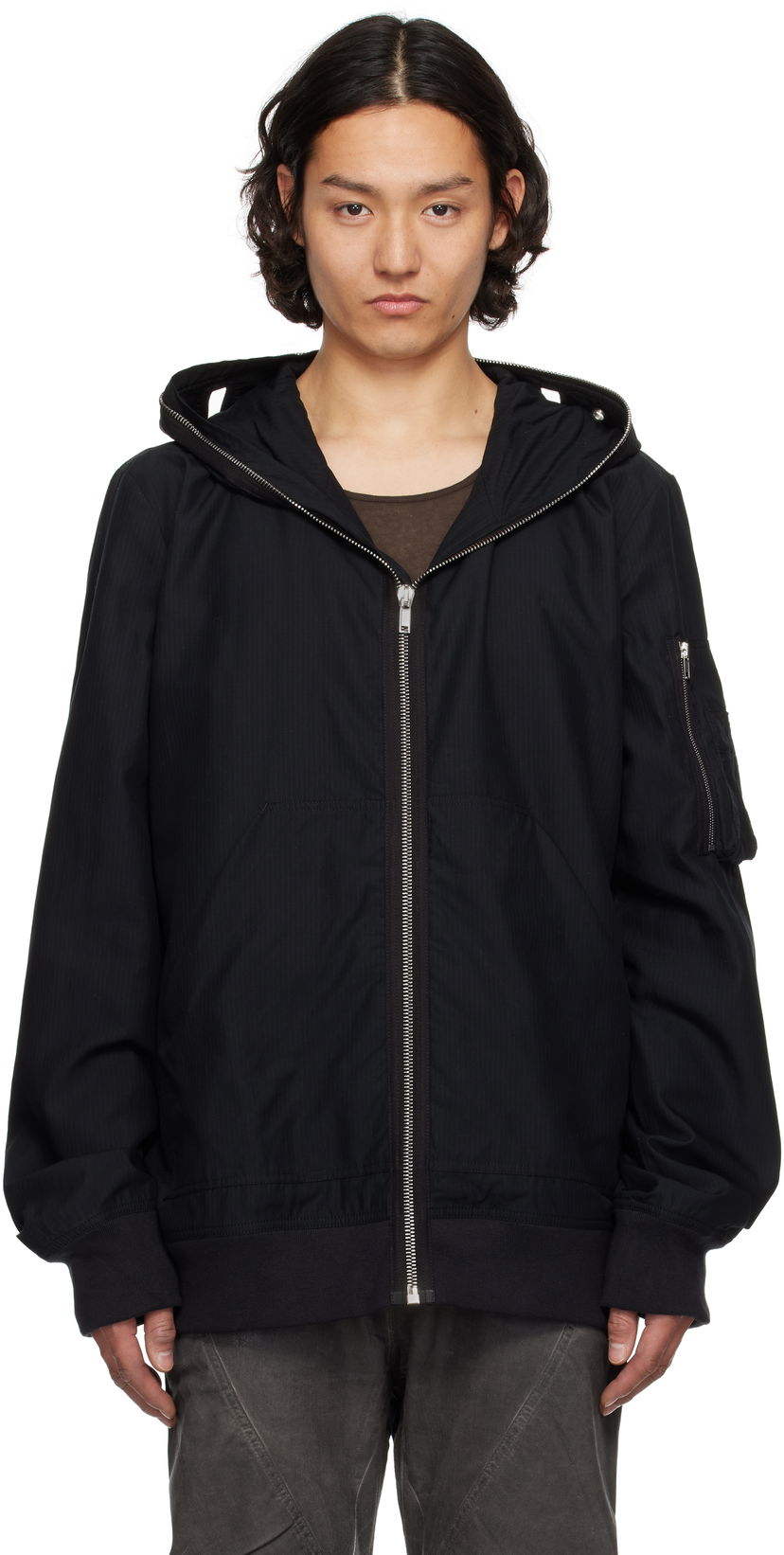 Dukserice Rick Owens Rick Owens DRKSHDW Hollywood Flight Bomber Jacket Crna | DU01E3772 NR