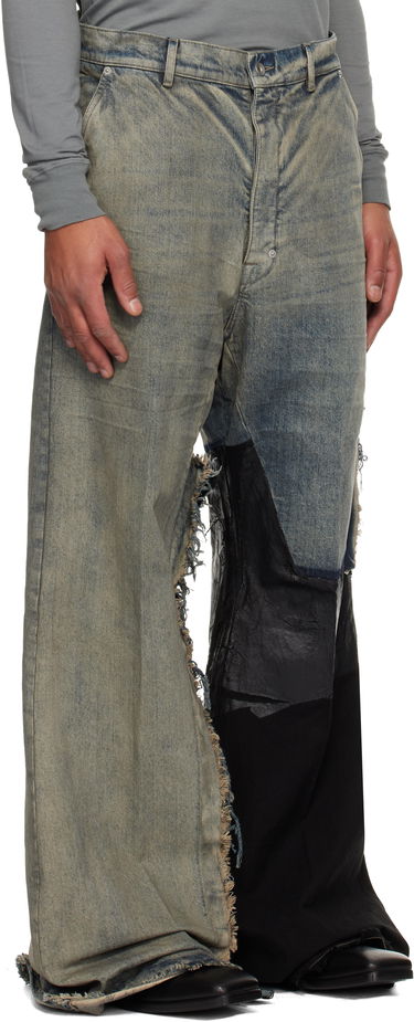Jeans Rick Owens Concordians Joris Distressed Patchwork Wide-Leg Jeans Višebojno | RR02E1308 DWG769, 1