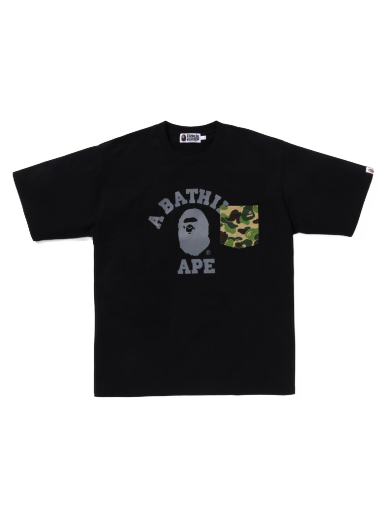 Majica kratkih rukava BAPE ABC Camo College Pocket Relaxed Tee Crna | 1J20-109-003