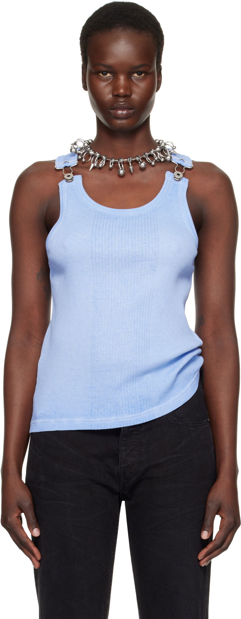 Majica bez rukava Jean Paul Gaultier Jean Paul Gaultier 'The Straps' Tank Top Plava | 25/33-F-DB047-J054-52