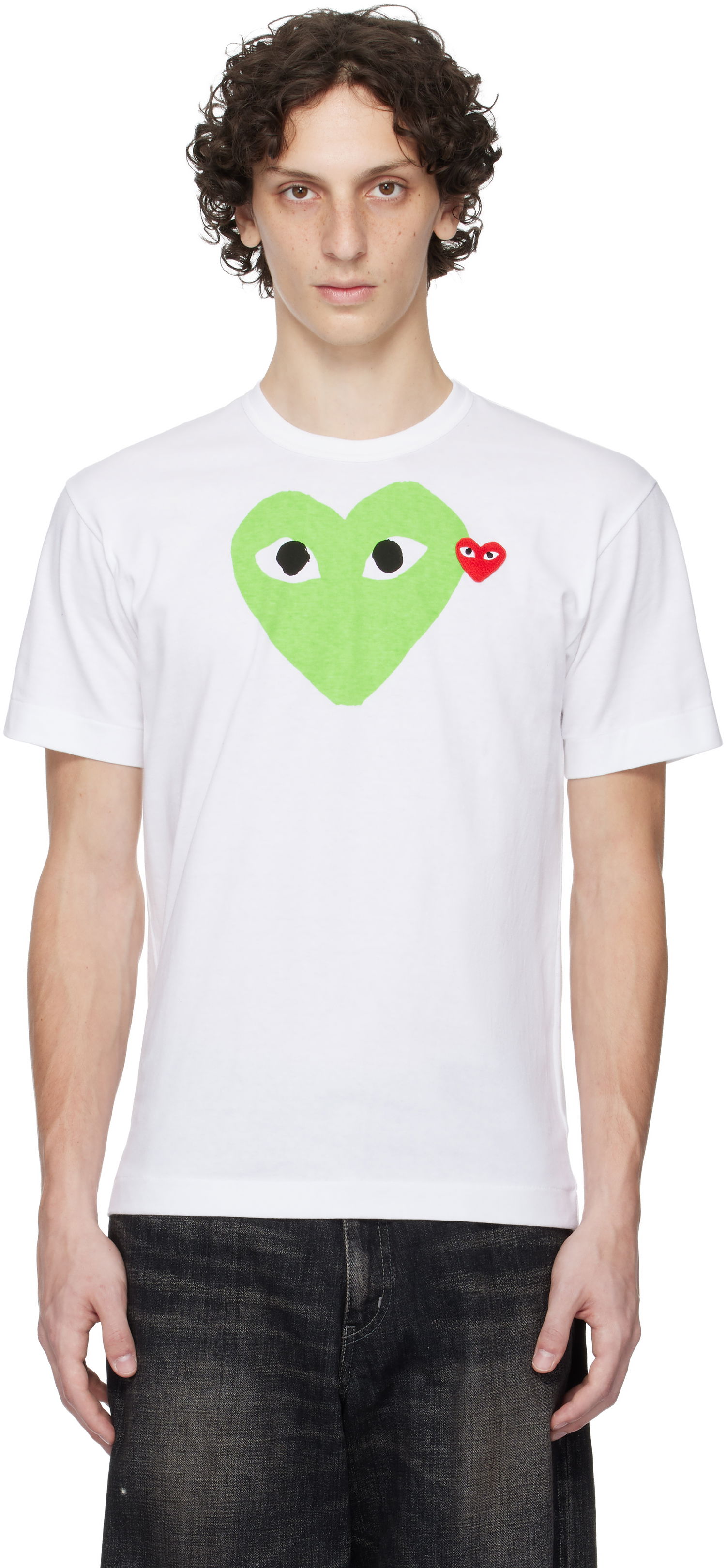 Majica kratkih rukava Comme des Garçons Play Pastel Heart & Emblem Tee Bijela | AX-T106-051, 0