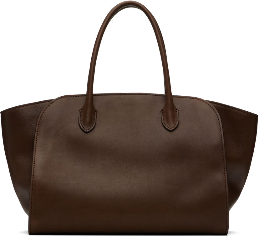 Tote bag The Row The Row Marlo 12 Leather Tote Smeđa | W1802-L72
