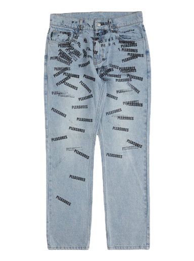 Jeans Pleasures Plop 5 Pocket Denim Washed Blue Plava | P23SP040-BLUE