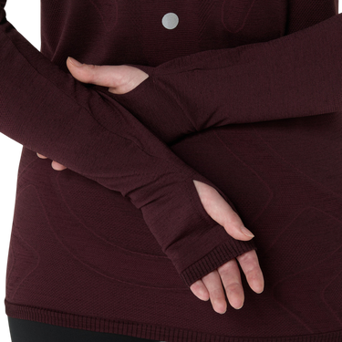 Majica kratkih rukava Asics ROAD WINTER SEAMLESS Long Sleeve Top Tamnocrvena | 2012d277-600, 3