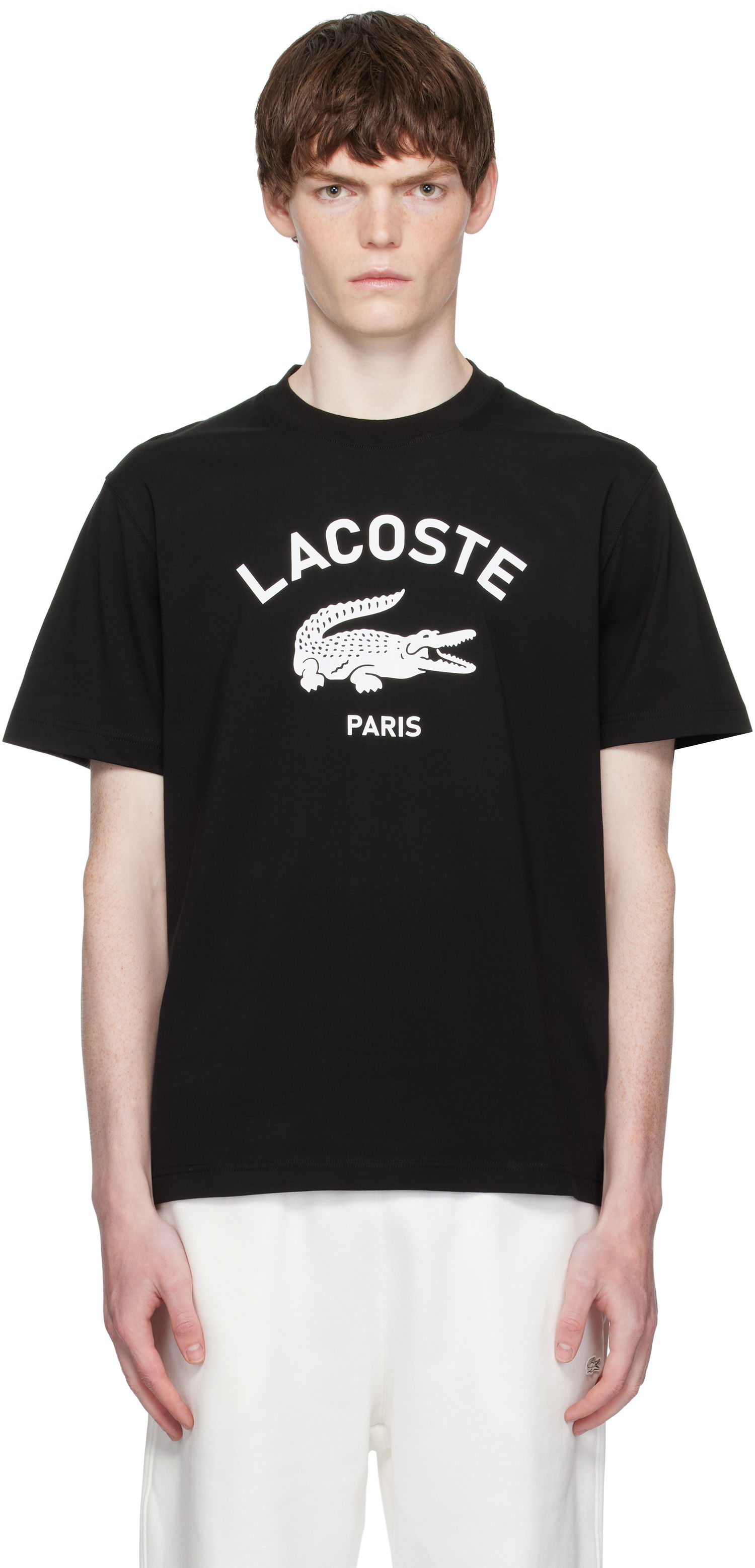 Majica kratkih rukava Lacoste Lacoste Signature Print Cotton T-Shirt Crna | TH2733_031, 0