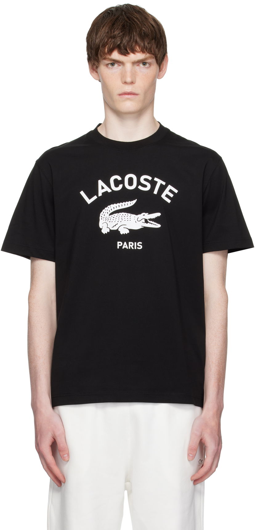 Majica kratkih rukava Lacoste Lacoste Signature Print Cotton T-Shirt Crna | TH2733_031
