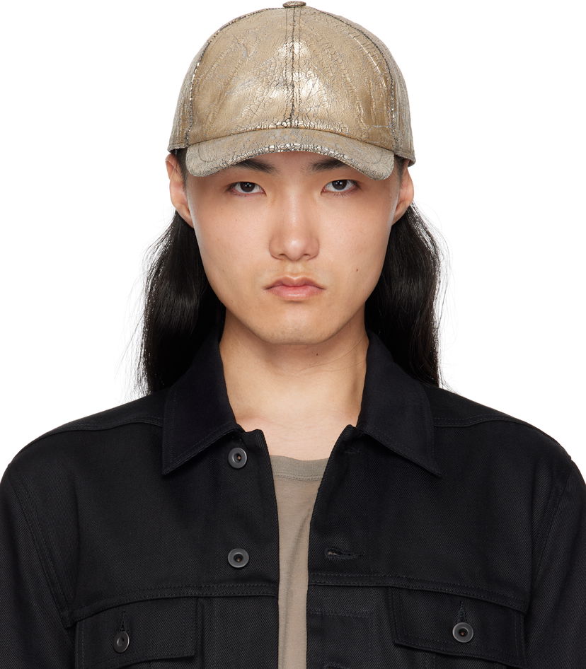 Kapa Rick Owens Rick Owens DRKSHDW Megacrust Denim Baseball Cap Metalik | DA01E3478 SGMC