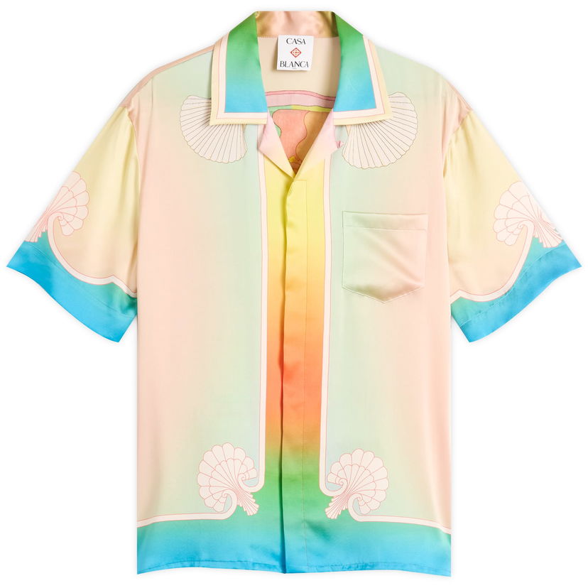 Košulja Casablanca Casablanca Cuban Collar Short Sleeve Silk Shirt, Size Large Višebojno | MPF25-SH-003-09