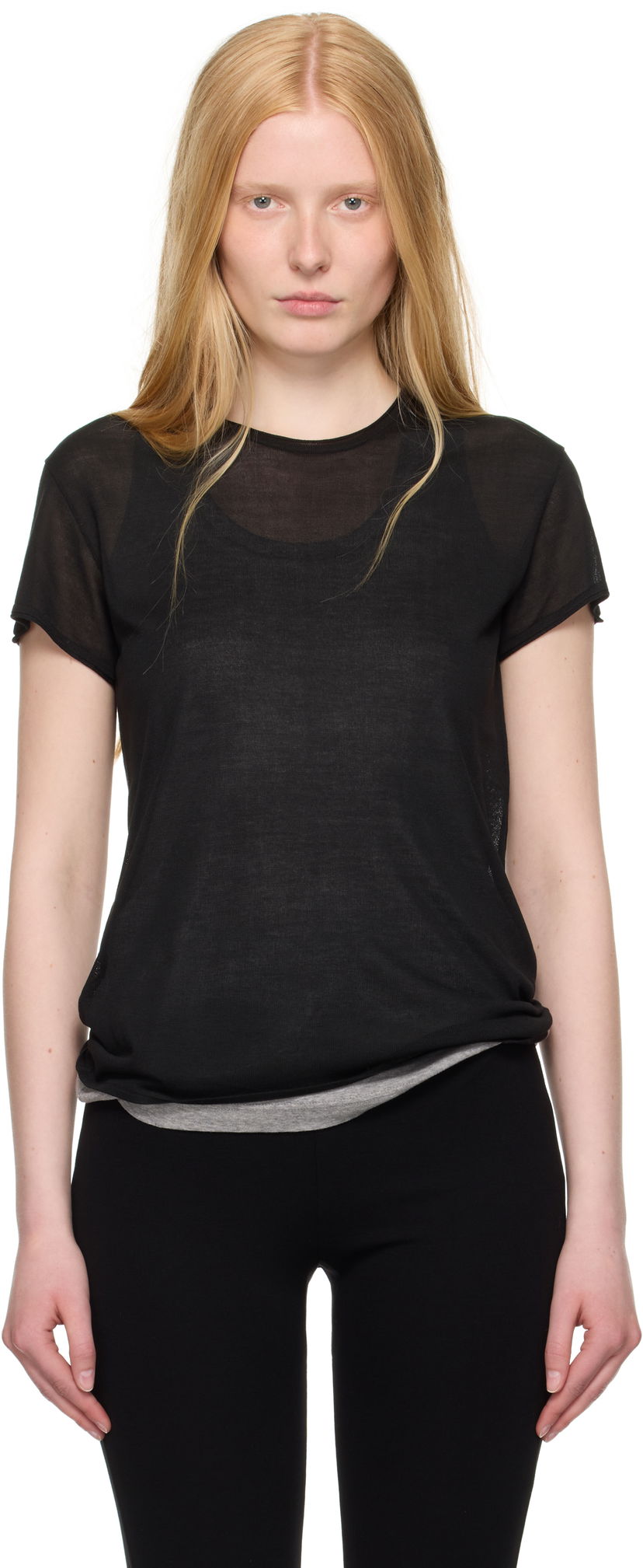 Majica kratkih rukava TOTEME TOTEME Silk T-Shirt Crna | 252-WRT0476-YA0173