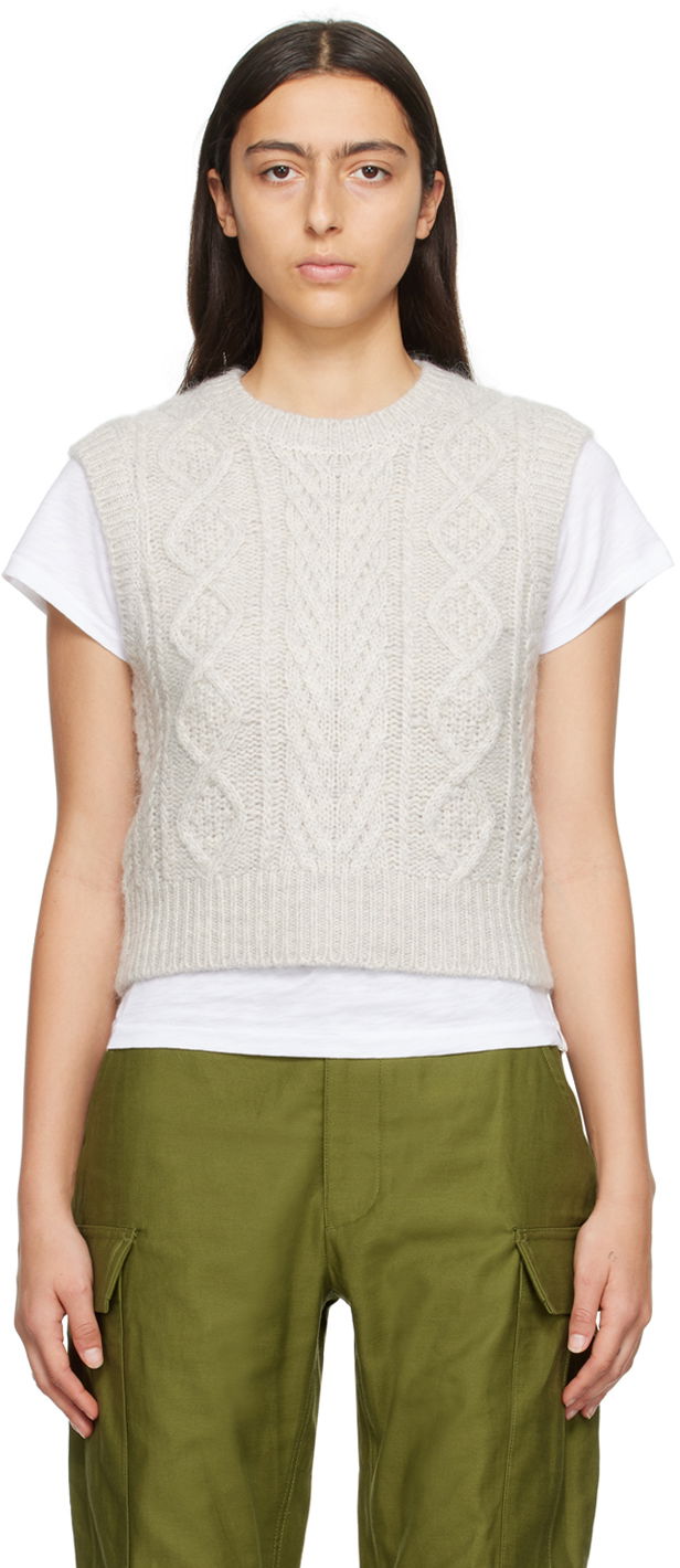 Džemper rag & bone rag & bone Brody Knit Vest Siva | WAS23F035SL35