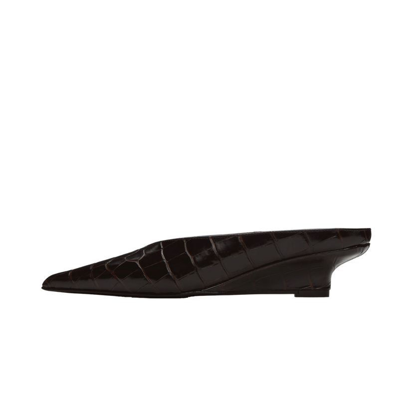 Tenisice i cipele TOTEME Sharp Croco-Embossed Wedge Mules Smeđa | 251-WAS0179-LE0076