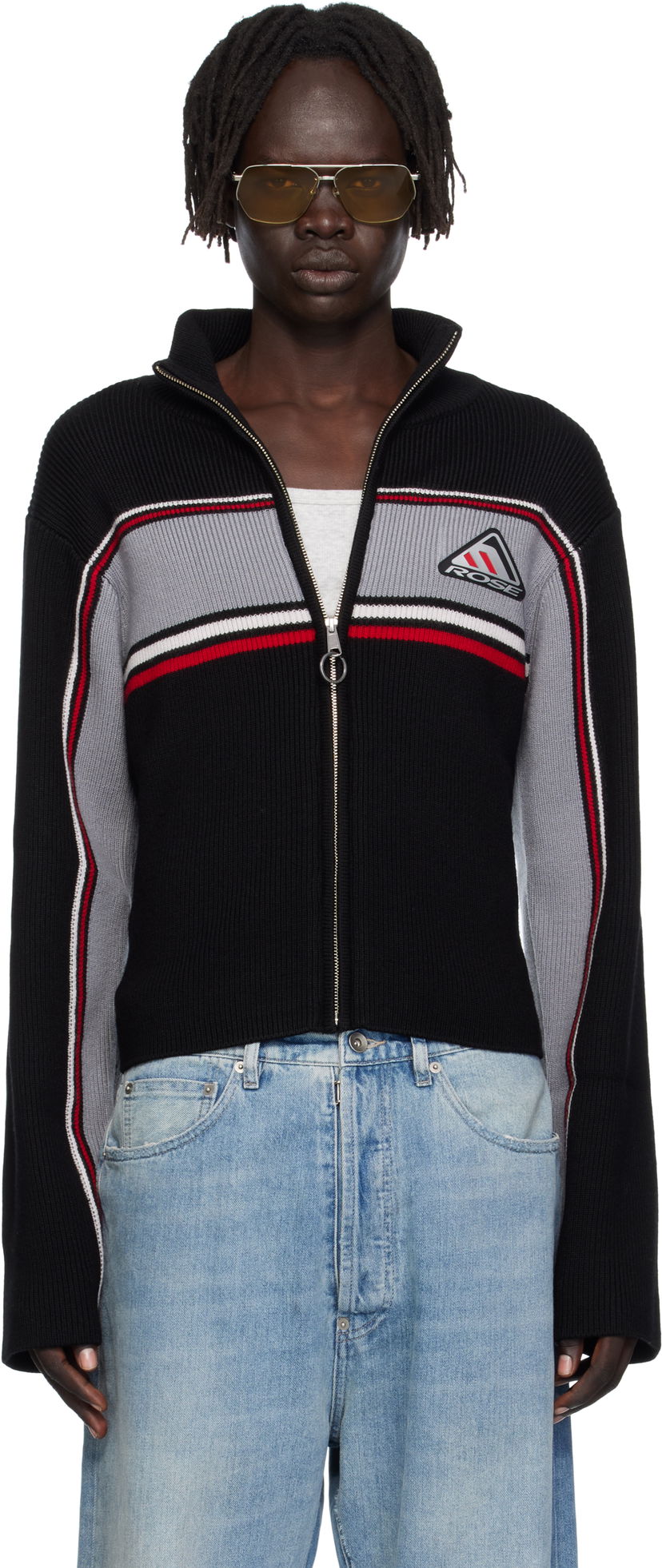 Dukserice Martine Rose Martine Rose Cropped Cable Zip-Up Sweatshirt Crna | 976YA09009