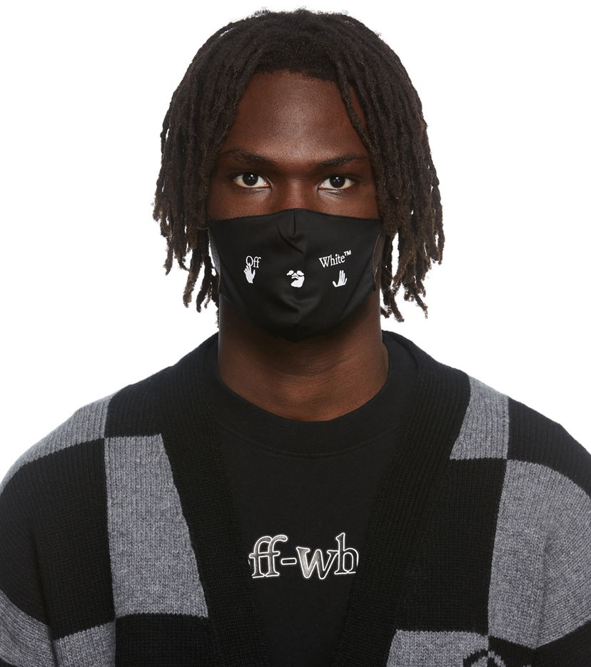 Dodaci Off-White Off-White Logo Print Face Mask Crna | OMRG003F21FAB0051001
