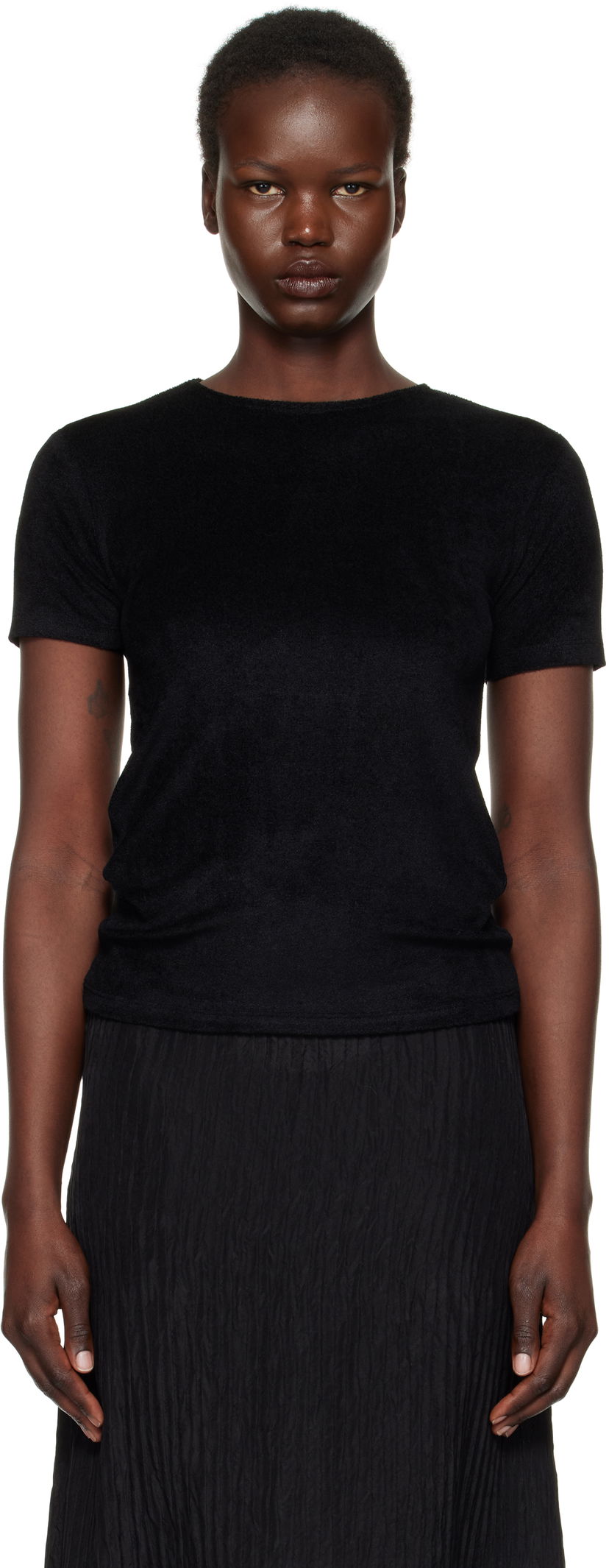Majica kratkih rukava Baserange Omo Black T-shirt Crna | TOOT-VE-SP25