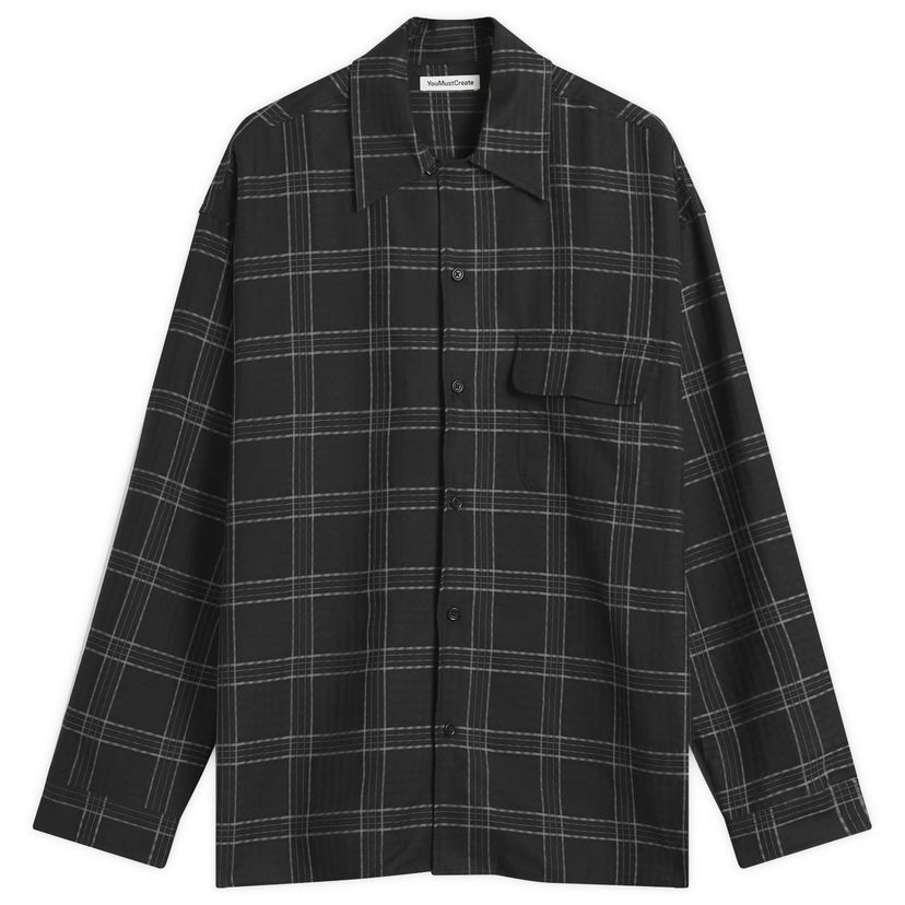 Košulja YMC Wray Checked Shirt, Size X-Small Crna | Q2ZAJ-01