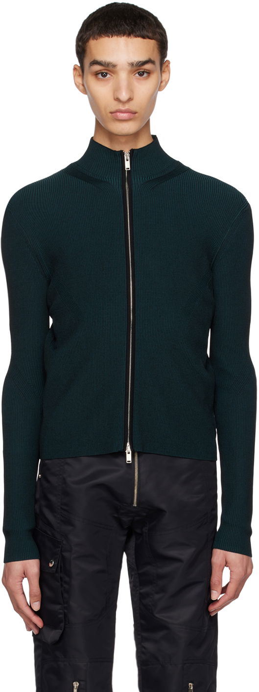 Džemper Dion Lee Angled Rib Zip-Up Sweater Tamnoplava | C7153R23