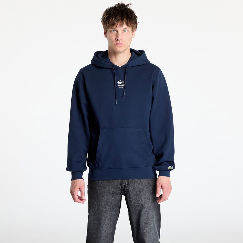 Dukserice Lacoste Lacoste Non Brushed Fleece Hoodie Tamnoplava | SH2740 166