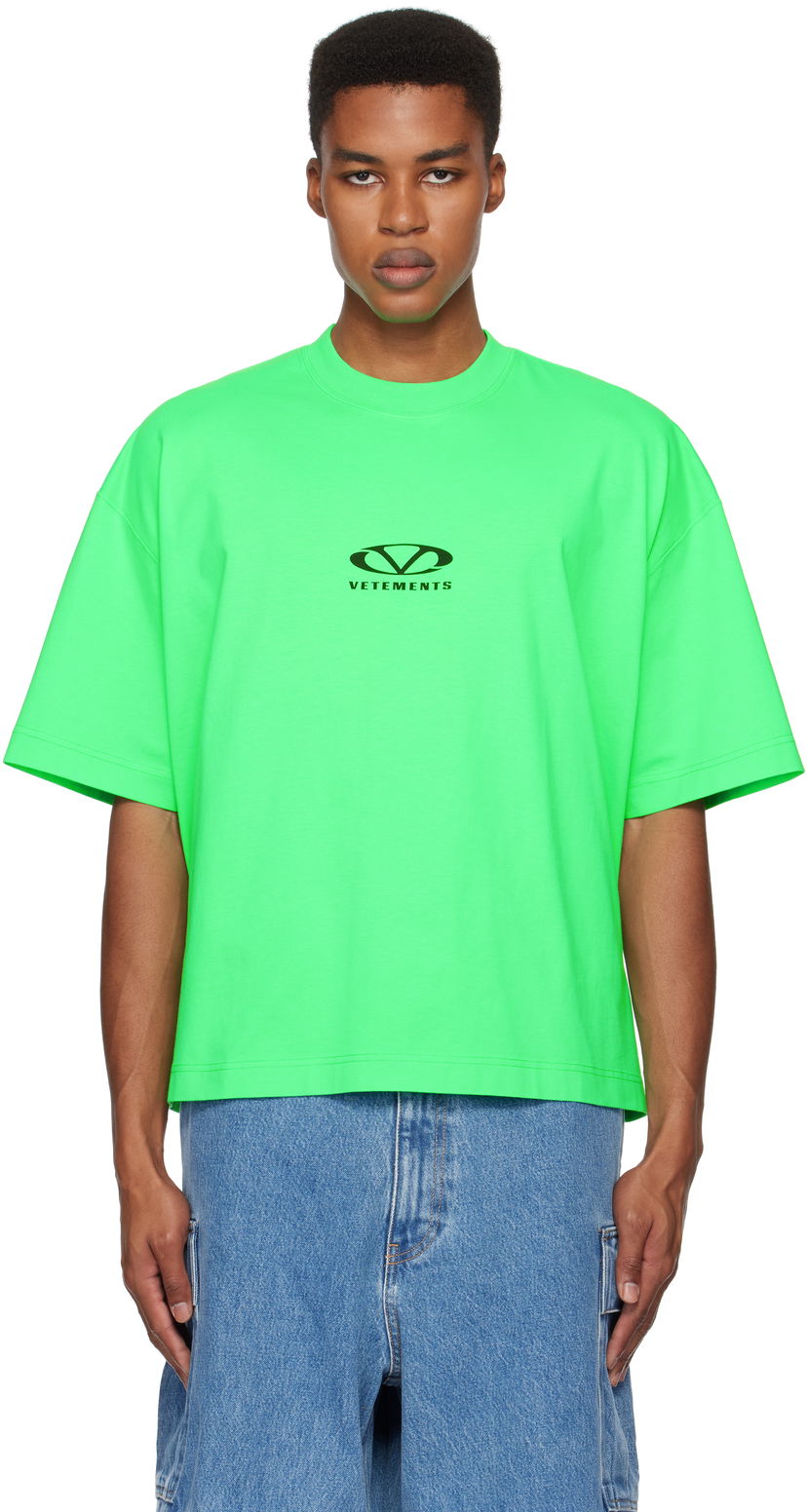Majica kratkih rukava VETEMENTS Oval Logo Cropped Boxy T-Shirt Zelena | UA66TR600E