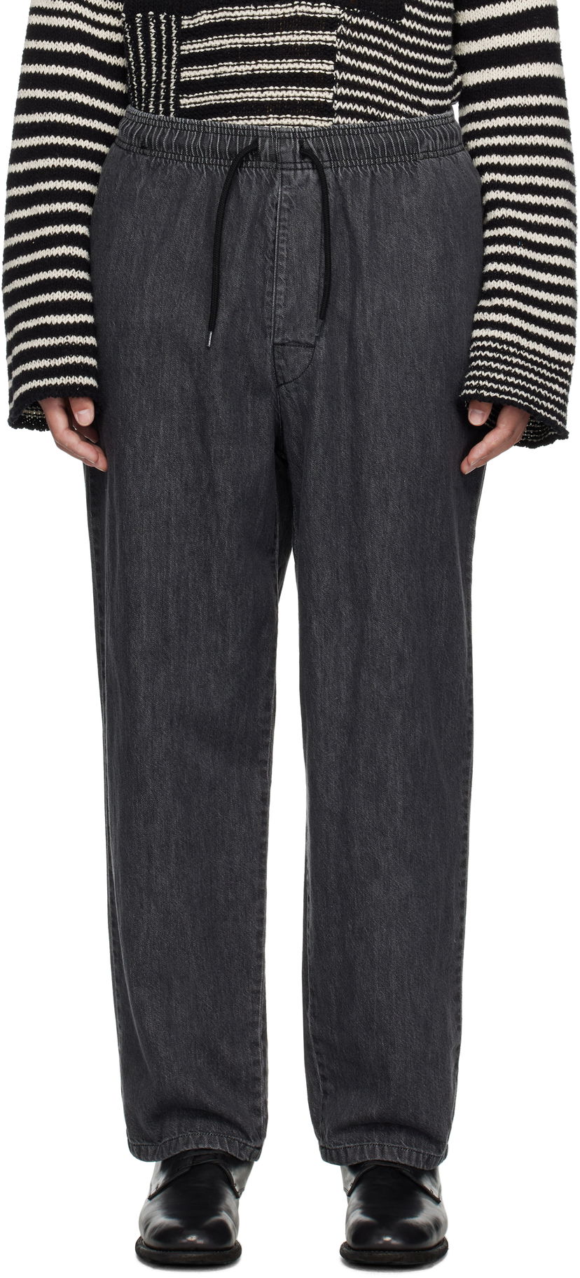 Jeans WTAPS Elasticated Waist Relaxed Fit Jeans Crna | 251CWDT-PTM03