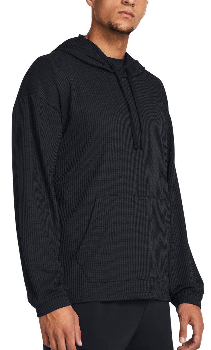 Dukserice Under Armour Rival Waffle Knit Hoodie with Pouch Pocket Crna | 1383108-001