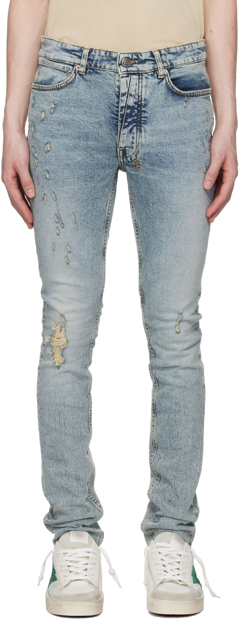 Jeans Ksubi Ksubi Van Winkle Distressed Slim Jeans Plava | MSP25DJ017