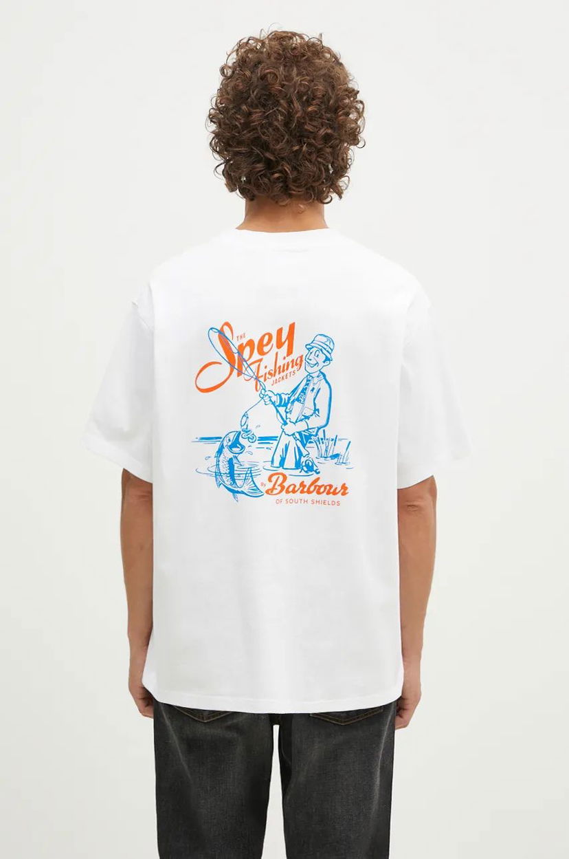 Majica kratkih rukava Barbour Bayard OS Graphic T-Shirt With Print Bijela | MTS1337