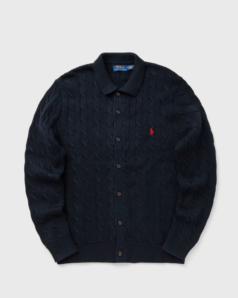 Džemper Polo by Ralph Lauren Collared Cable-Knit Button-Front Cardigan Tamnoplava | 710979114002