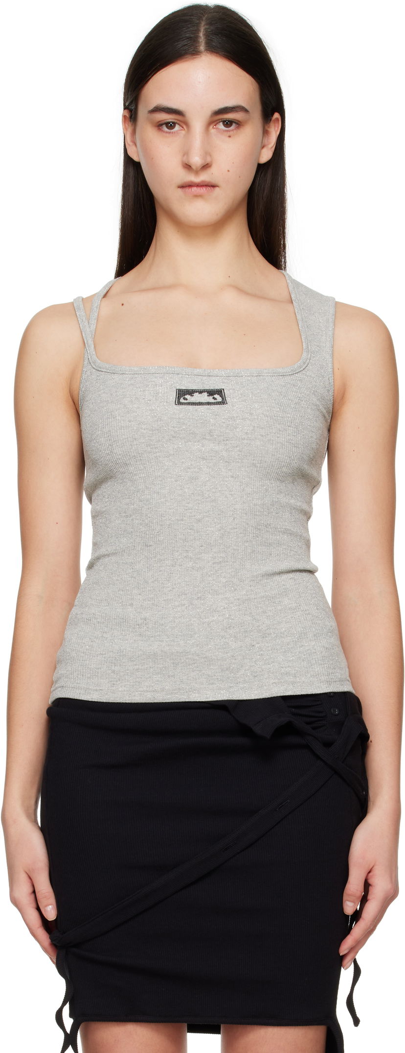 Majica bez rukava Ottolinger Ottolinger Square Neck Tank Top Siva | 10410100402