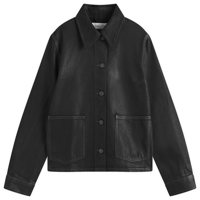 Jakna Samsoe Samsoe Samsøe Samsøe Sanadine Foil Denim Jacket, Size Large Crna | F24400175