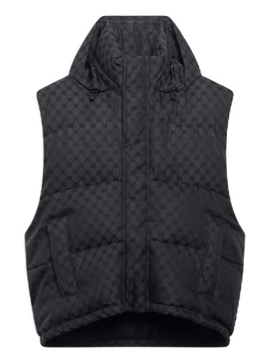 Prsluk Gucci Balenciaga x The Hacker Project Hacker Cocoon Puffer Gilet Vest Black Crna | 681884TLO531269