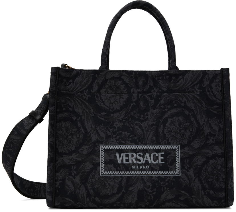 Ručna torbica Versace Black & Gray Barocco Athena Bag Crna | 1011562_1A09741