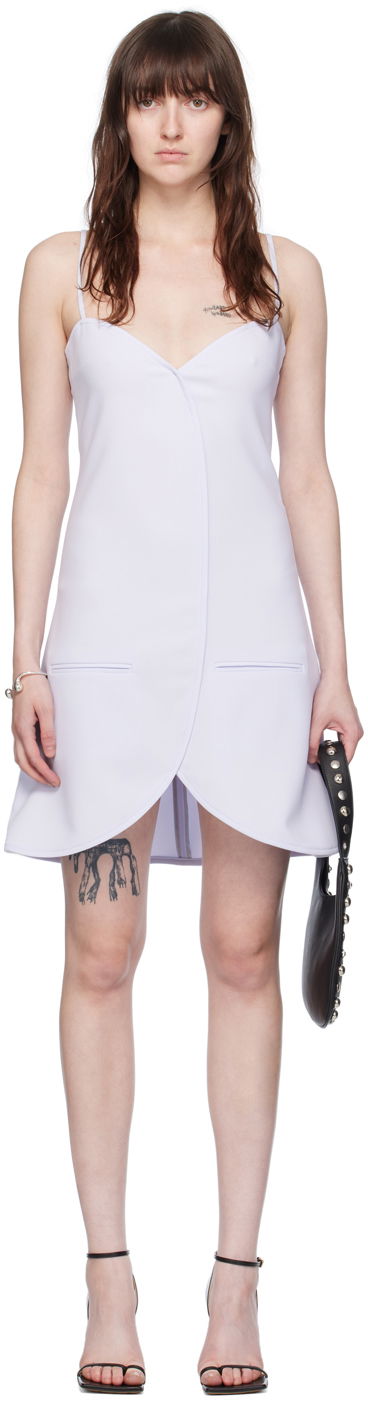 Haljina Courrèges Ellipse Asymmetrical Minidress Plava | 224CRO396PL0159
