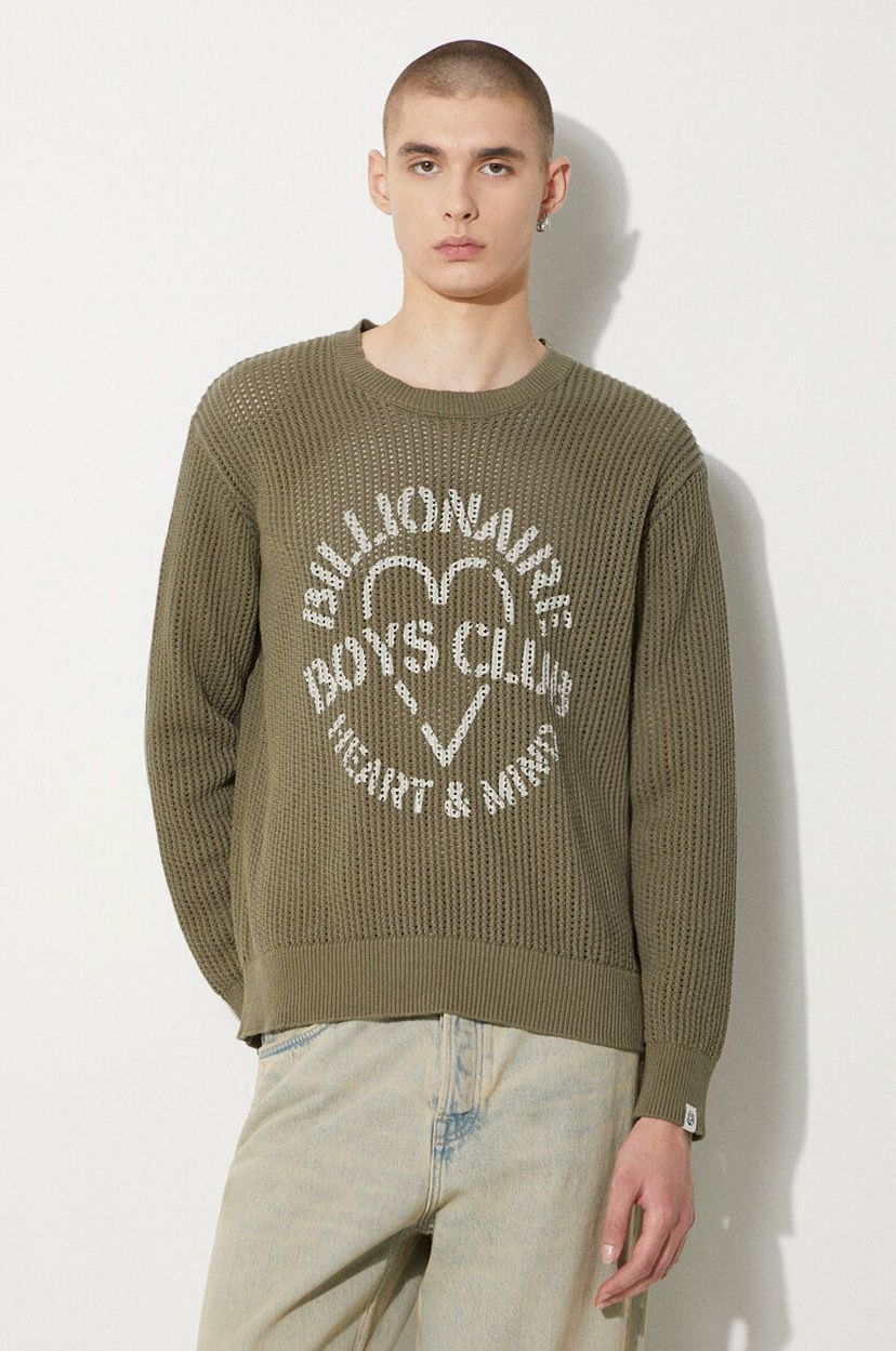 Džemper BILLIONAIRE BOYS CLUB Billionaire Boys Club Heart & Mind Stencil Logo Jumper Zelena | B24224