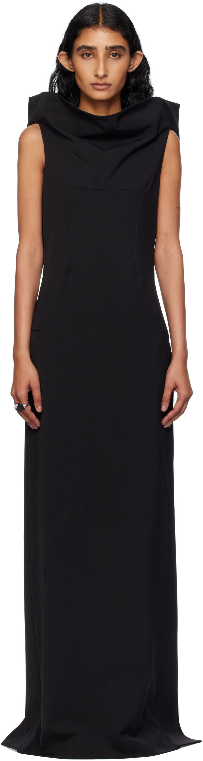 Haljina Jean Paul Gaultier Jean Paul Gaultier Cowl Neck Maxi Dress Crna | 25/03-W-DR045-W002-00