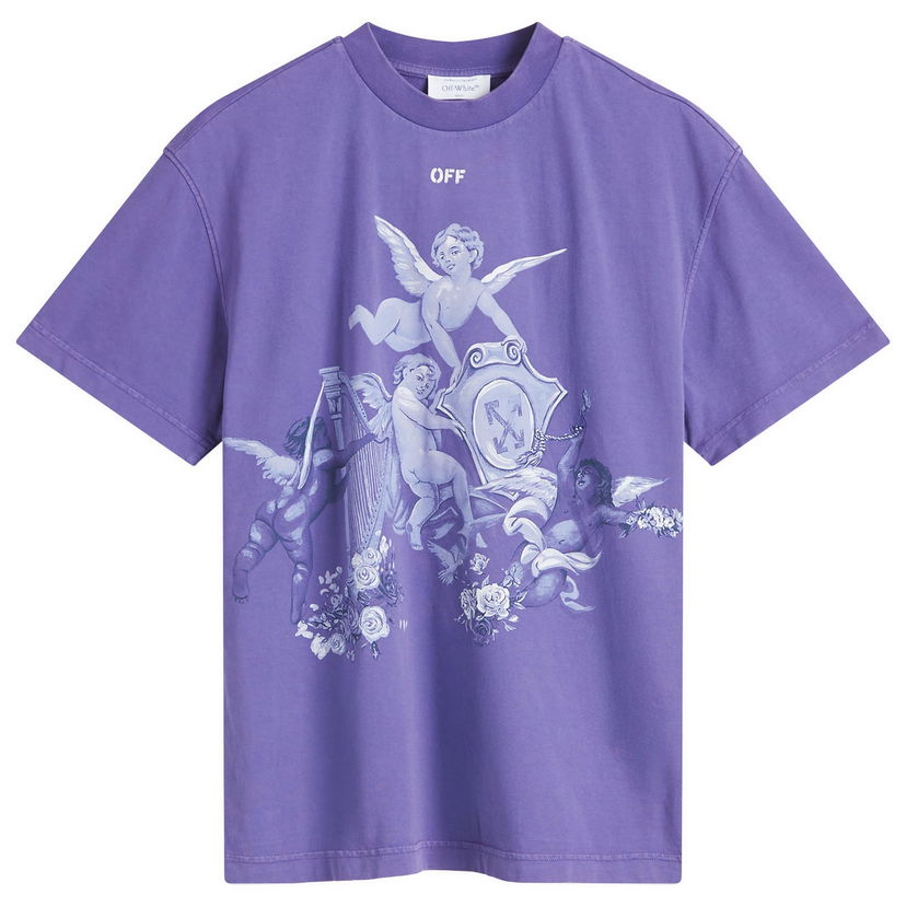 Majica kratkih rukava Off-White Framed Putti Regular T-Shirt Ljubičasta | OWAA089S25JER0063701