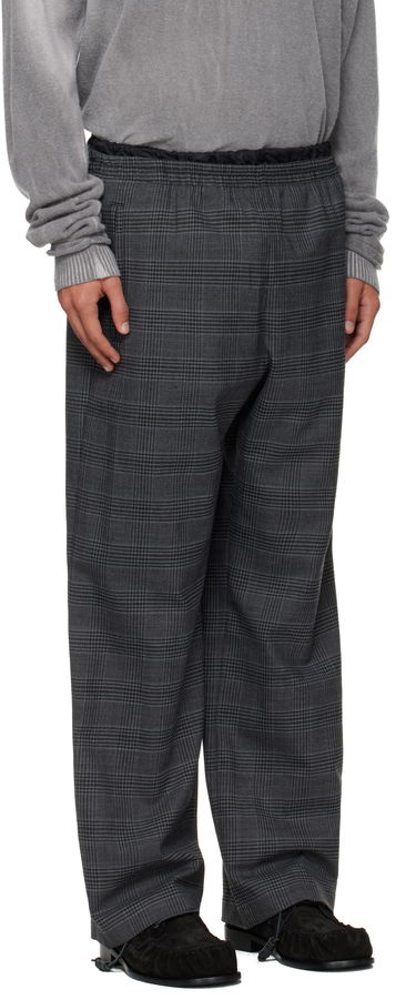 Hlače Diesel P-Tilson Plaid Wide-Leg Trousers with Elasticated Waist Siva | A18485-0DEBS-9XXA, 1
