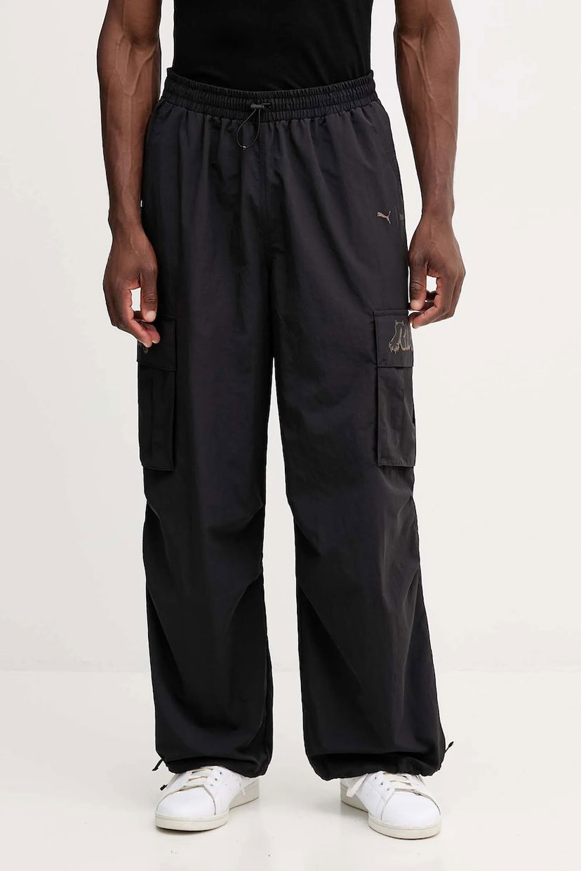 Cargo hlače Puma PUMA x RIPNDIP Loose Fit Cargo Track Pants Crna | 632417