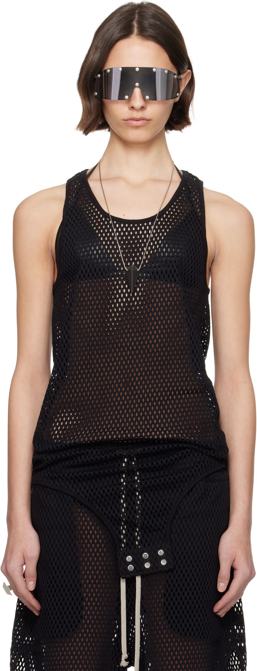 Majica bez rukava Rick Owens Rick Owens Champion Edition Basketball Mesh Tank Top Crna | CW01E1680 CHONET