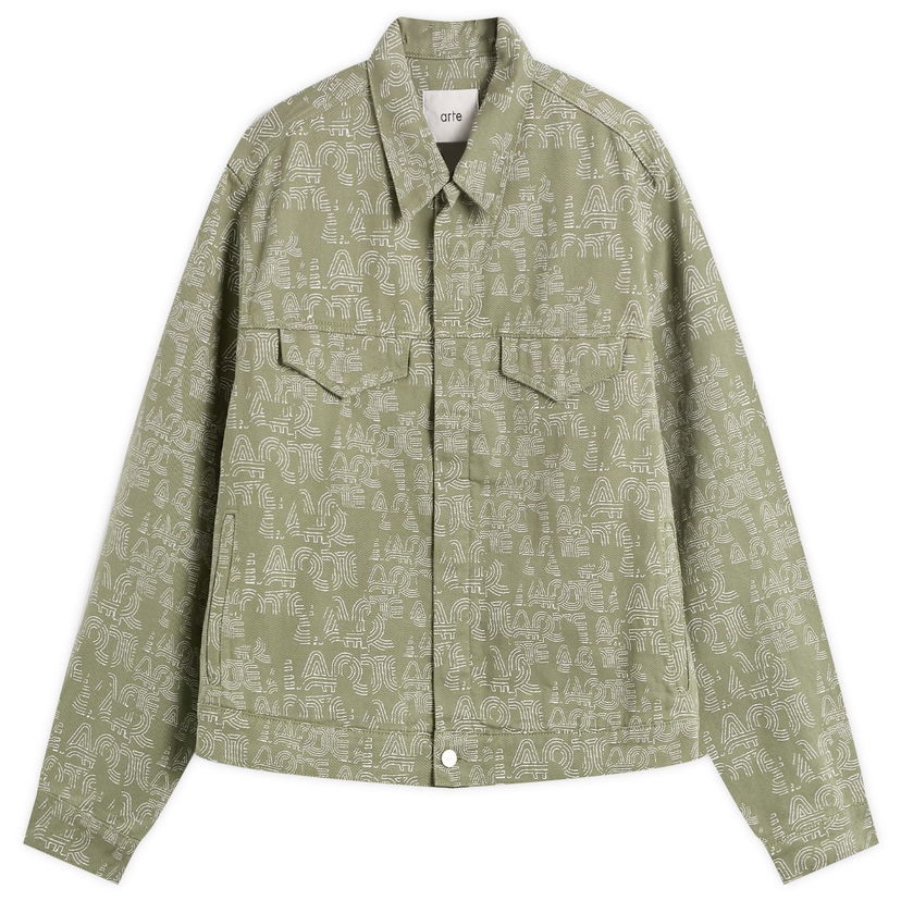 Jakna Arte Antwerp Allover Print Jacket, Size Large Zelena | AW25-189J-GRN