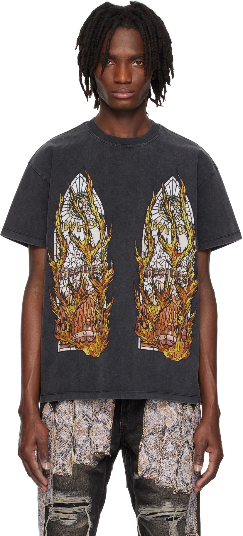 Majica kratkih rukava Who Decides War Who Decides War Flame Glass T-Shirt Crna | 1110040002SE25