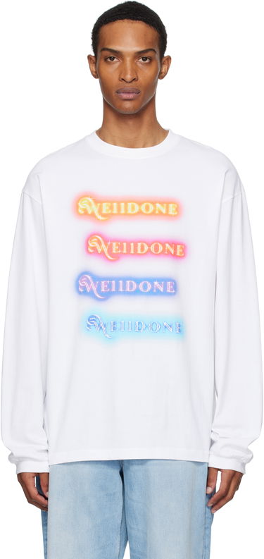 Majica kratkih rukava We11done We11done Neon Logo Long Sleeve Tee Bijela | WD-TT2-25-754-U-WH, 0