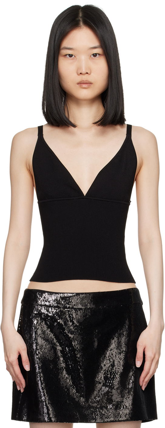 Majica bez rukava Dolce & Gabbana Dolce&Gabbana Knit V-Neck Tank Top Crna | FXL05T JFME0