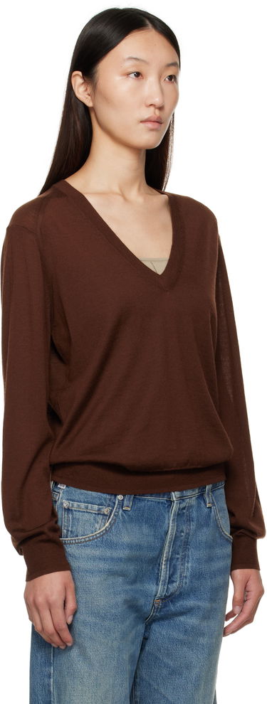 Džemper Loulou de Saison Loulou de Saison Julio Cashmere V-Neck Sweater Siva | JULIO, 4
